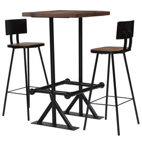 Mobilier De Bar 3 Pcs Bois De Récupération Massif Vidaxl Vidaxl
