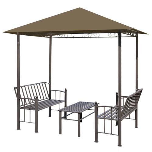 Pavillon De Jardin Et Table Et Bancs 2,5x1,5x2,4m Taupe 180g/M² Vidaxl Vidaxl