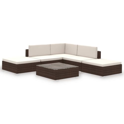 Mobilier De Jardin Résine Tressée 15 Pcs Marron Vidaxl Vidaxl