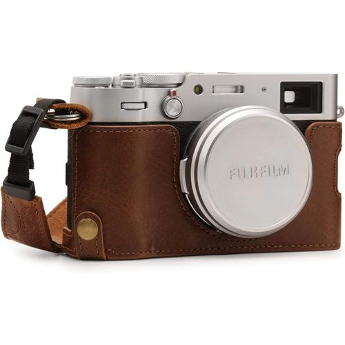 Ever Ready Demi Étui en Cuir Véritable avec Bandoulière Compatible avec Fujifilm X100V