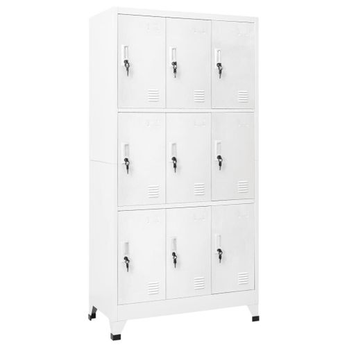 Armoire À Casier Avec 9 Compartiments Acier 90x45x180 Cm Gris Vidaxl Vidaxl
