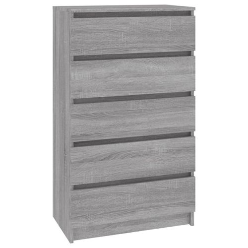 Commode Sonoma Gris 60x36x103 Cm Bois D'ingénierie Vidaxl Vidaxl