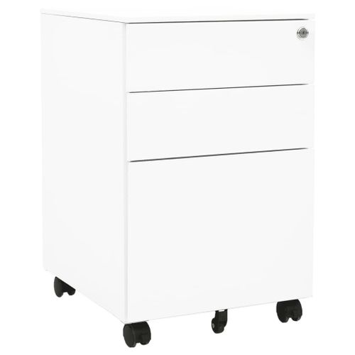 Classeur Mobile Blanc 39x45x60 Cm Acier Vidaxl Vidaxl