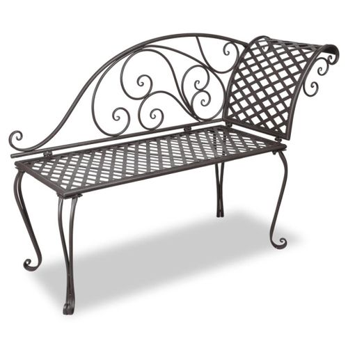 Chaise Longue De Jardin 128 Cm Acier Antique Marron Vidaxl Vidaxl