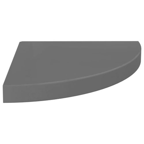 Étagère D'angle Flottante Gris Brillant 35x35x3,8 Cm Mdf Vidaxl Vidaxl