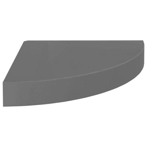 Étagère D'angle Flottante Gris Brillant 25x25x3,8 Cm Mdf Vidaxl Vidaxl