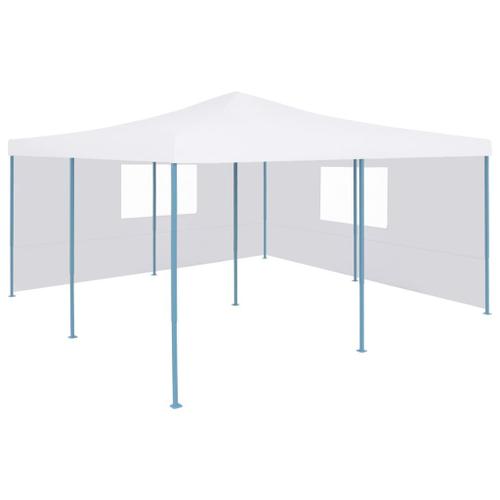 Belvédère Pliable Avec 2 Parois 5x5 M Blanc Vidaxl Vidaxl