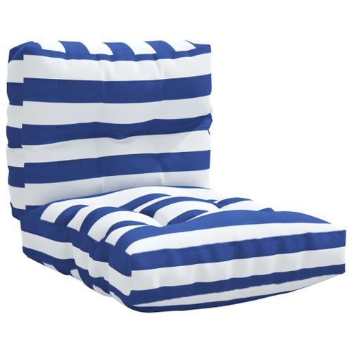 Coussins De Canapé Palette 2 Pcs Rayures Bleues/Blanches Tissu Vidaxl Vidaxl
