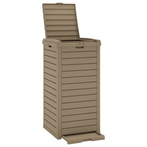Poubelle d'extérieur marron clair 41x41x86 cm polypropylène vidaXL vidaXL