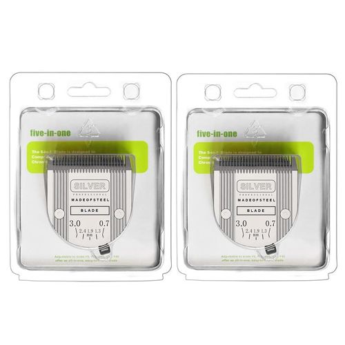 Lame Réglable 5 En 1 Pour Tondeuses Animales Professionnelles Wahl,Arco,Bravura,Dnomado,Creativa,Figura,Motion - Type 2pc-7190-Silver