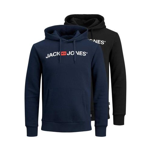 Jack&jones Hommes Hoodie, Lot De 2 - Jjecorp Old Logo Sweat Hood, Pull, Logo Noir/Bleu Foncé Xl (X-Large)