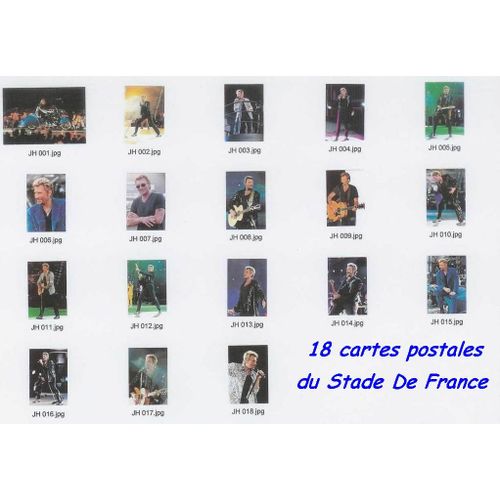 Vente En Lot De 18 Cartes Postales Neuves De "Johnny Hallyday" Au Stade De France