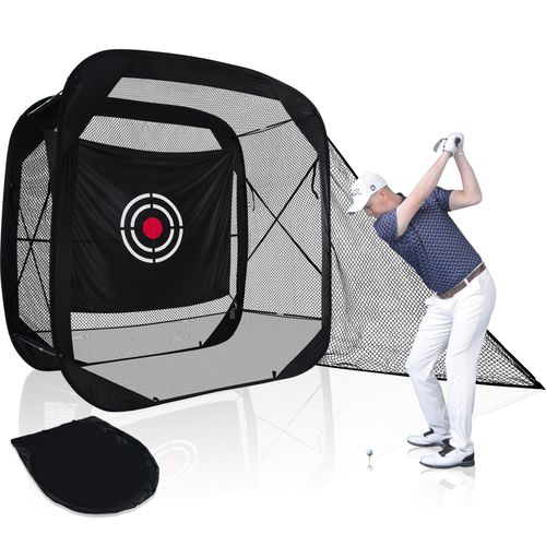 Kapler Filet De Golf,Filet D’Entraînement De Golf Pop-Up 2.1x2.1x1.2 M,Noir, Filet De Golf Portable