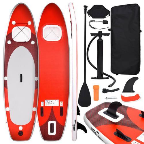 Ensemble De Planche Sup Gonflable Rouge 360x81x10 Cm Vidaxl Vidaxl