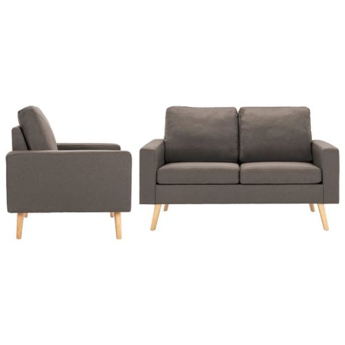 Ensemble De Canapés 2 Pcs Tissu Taupe Vidaxl Vidaxl