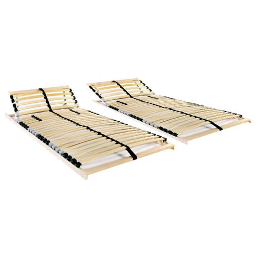 Sommiers À Lattes 2 Pcs Avec 28 Lattes 7 Zones 70x200 Cm Vidaxl Vidaxl