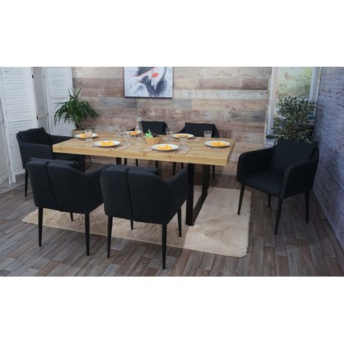 Lot De 6 Chaises De Salle À Manger Hwc-H93, Chaise De Cuisine Fauteuil   Similicuir Noir