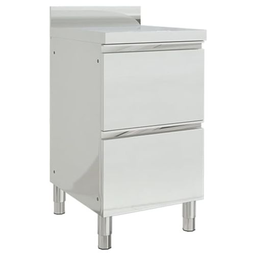 Armoire De Cuisine Commerciale Avec 2 Tiroirs Acier Inoxydable Vidaxl Vidaxl