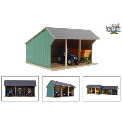 Hangar De Ferme Pour Tracteurs Jouet Petit 1:32 Bois 610192 Kids Globe