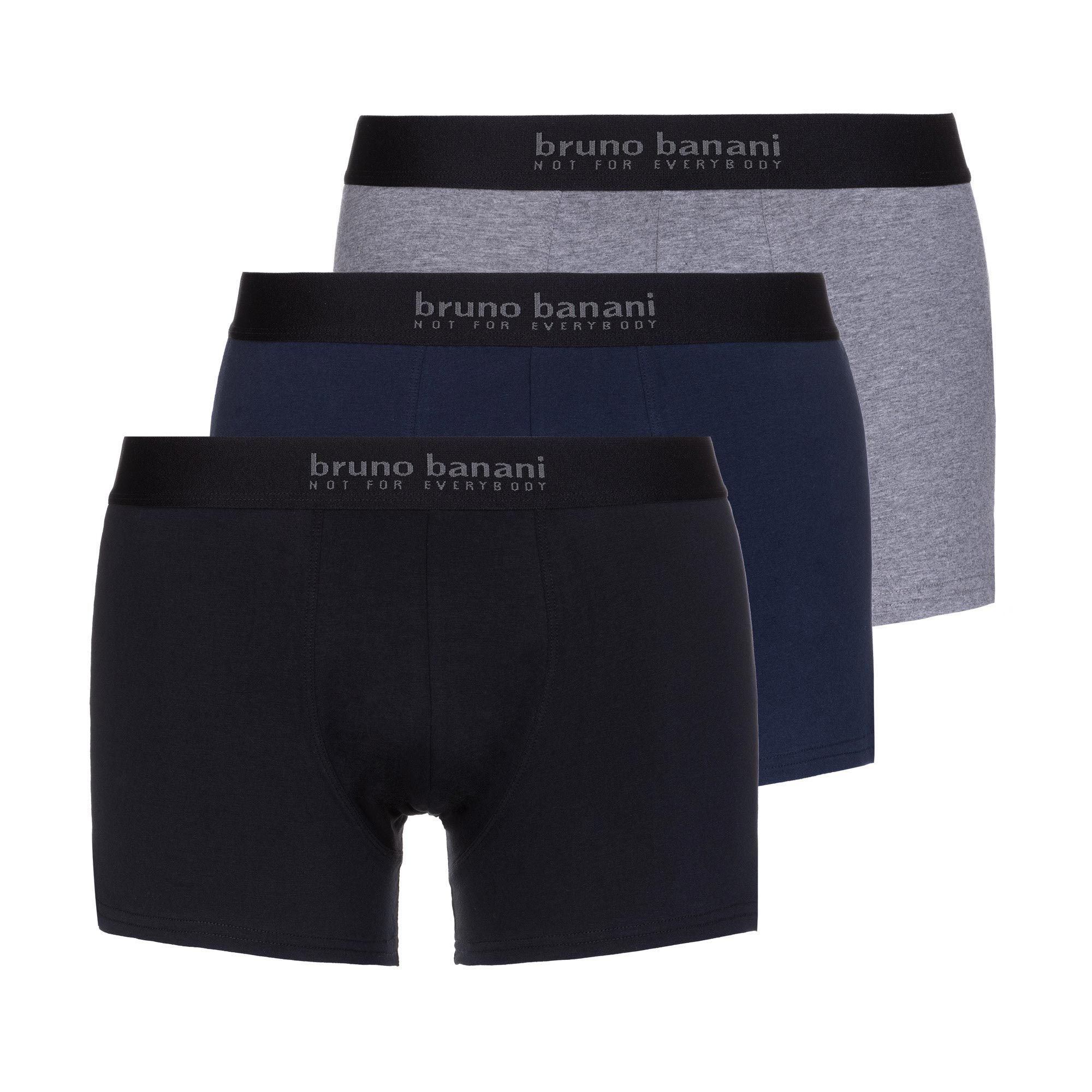 Bruno Banani Boxer Hommes, Paquet De 3 - Energy Cotton, Coton, Uni Avec Ceinture Noire Noir 3xl (Xxx-Large)