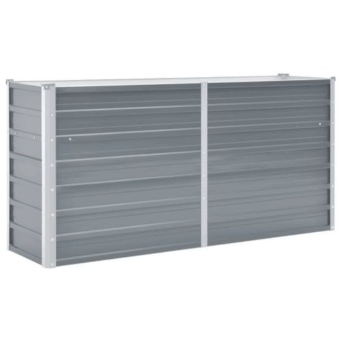 Vidaxl Lit Surélevé De Jardin Acier Galvanisé 160x40x77 Cm Gris