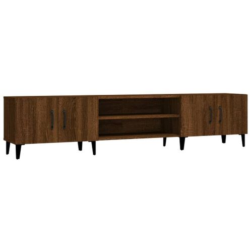 Meuble Tv Chêne Marron 180x31,5x40 Cm Bois D'ingénierie Vidaxl Vidaxl