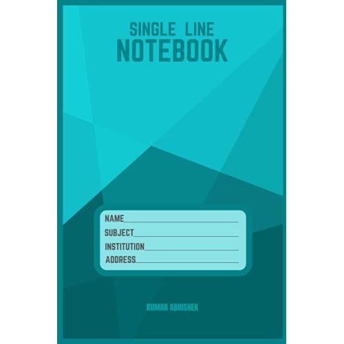 Single Line Notebook: Blue Color Cover Notebook