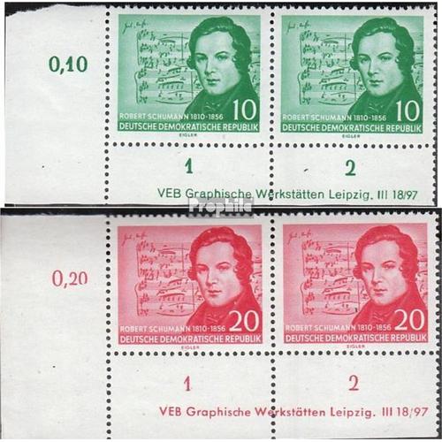 Ddr 541dv-542dv Avec Mention (Complète Edition) Neuf Avec Gomme Originale 1956 100.Mort De Schumann