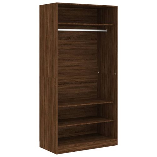 Garde-Robe Chêne Marron 100x50x200 Cm Bois D'ingénierie Vidaxl Vidaxl