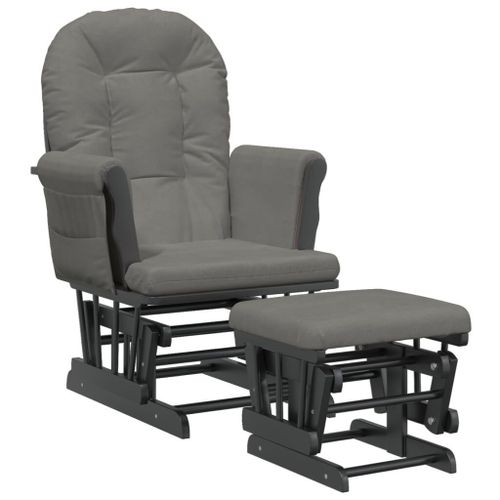 Chaise Berçante Avec Repose-Pied Gris Foncé Tissu Vidaxl Vidaxl