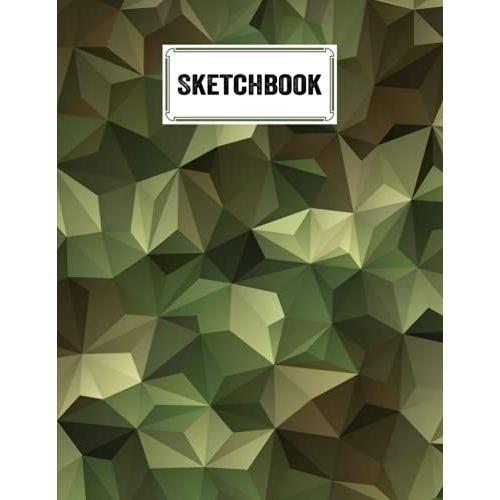 Sketchbook For Kids: Premium Camo Print Cover | Size 8.5" X 11" |Blank White Pages For Painting, Drawing, Writing, Sketching And Doodling By Marlies Bach