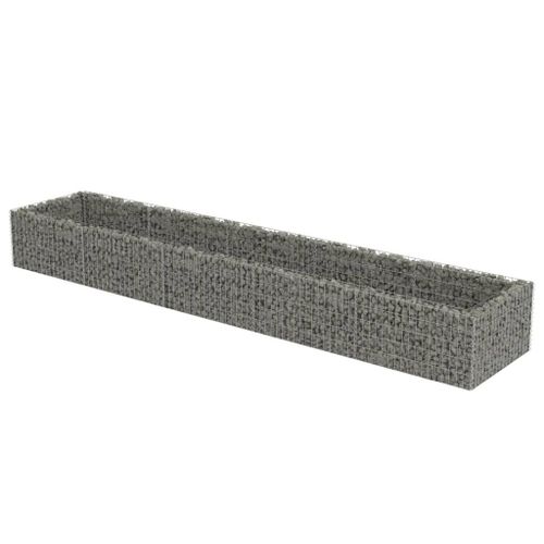 Vidaxl Lit Surélevé À Gabion Acier Galvanisé 450x90x50 Cm