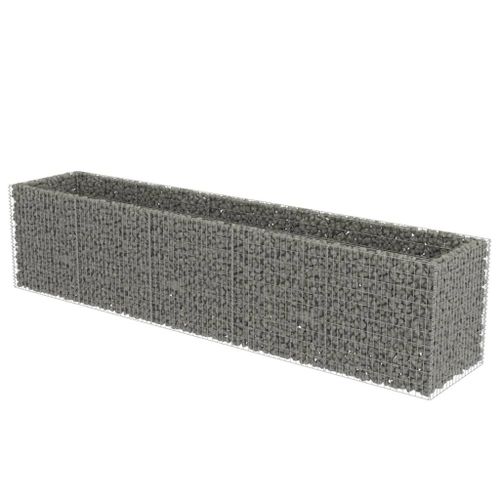 Vidaxl Lit Surélevé À Gabion Acier Galvanisé 450x90x100 Cm