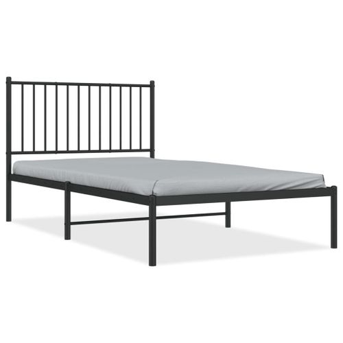 Cadre De Lit Métal Avec Tête De Lit Noir 100x190 Cm Vidaxl Vidaxl