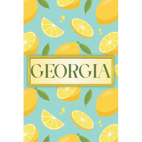 Georgia Name Gift: Lemon Notebook Personalized Gifts For Georgia