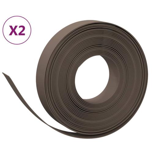 Bordures de jardin 2 pcs marron 10 m 10 cm polyéthylène vidaXL vidaXL