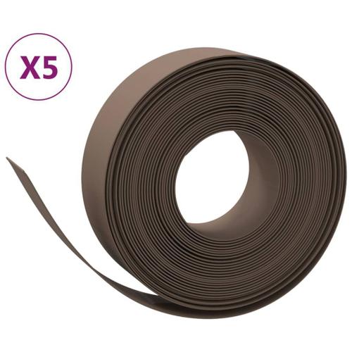 Bordures de jardin 5 pcs marron 10 m 15 cm polyéthylène vidaXL vidaXL