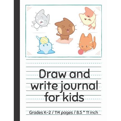 Draw And Write Journal For Kids Writing And Drawing Story Paper: Early Creative Story Book For Kids. Primary Story Journal Grades K-2. Dotted Midline ... Large 8.5'' X 11'' Size, 114 White Pages