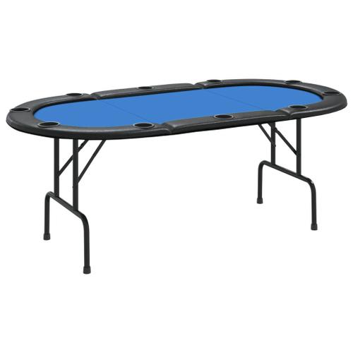 Table De Poker Pliable 10 Joueurs Bleu 206x106x75 Cm Vidaxl Vidaxl