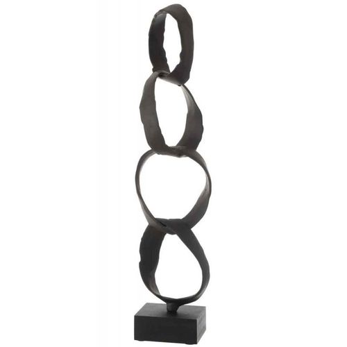 Paris Prix - Anneaux Déco Sur Pied "jarvis" 56cm Noir