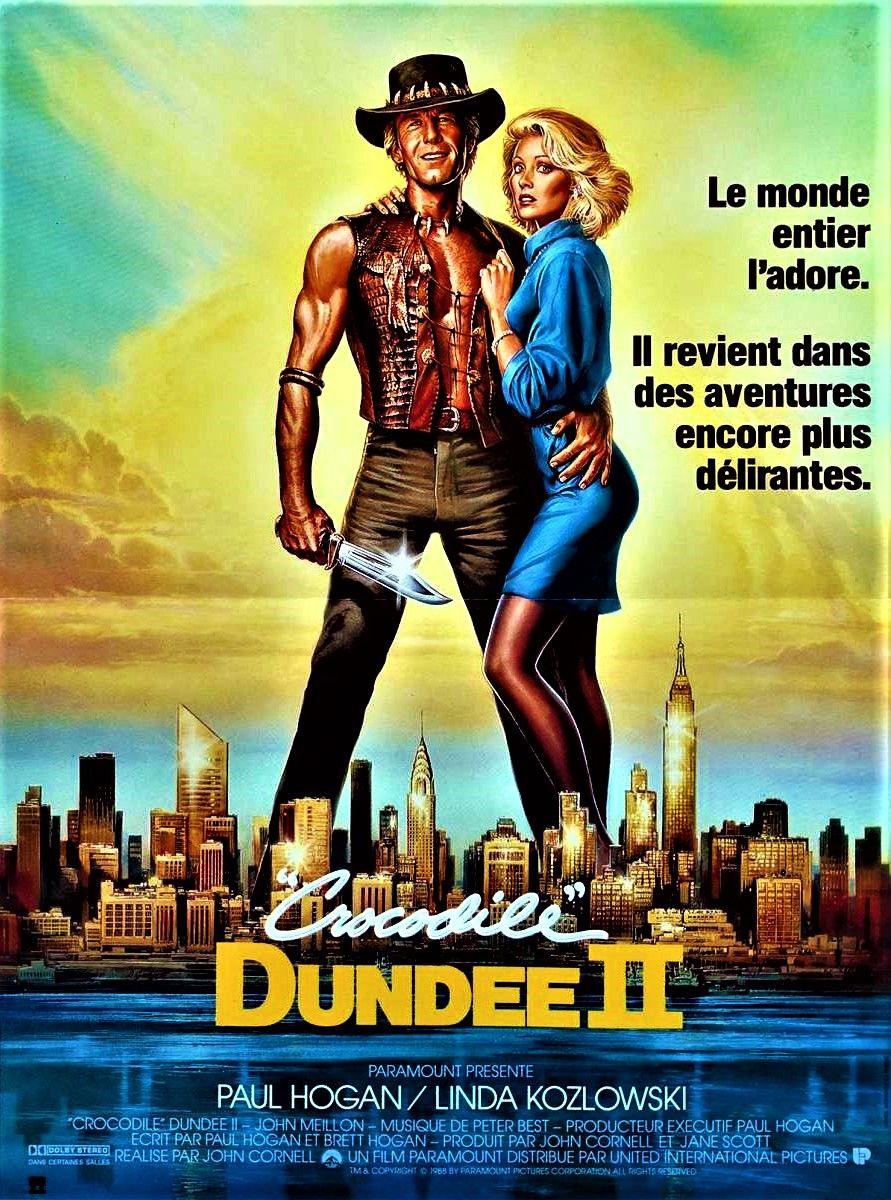 Crocodile Dundee 2 - John Cornell - Paul Hogan - Affiche Originale Cinéma - 38.5 X 52 - 1988 -