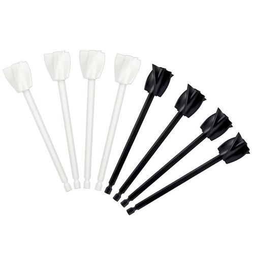 8pcs Mélangeur Peinture Plastique, Mélangeur Peinture Réutilisable Mélangeur Époxy Palettes de Perceuse pour Percer Mélanger Peinture Époxy Glaçure Céramique, Longueur 16,5cm (Noir, Blanc)