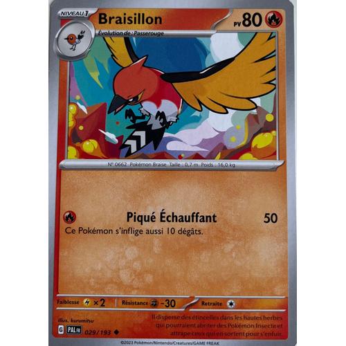 Carte Pokémon - Braisillon - 029/193 - Sv2 Evolution À Paldea