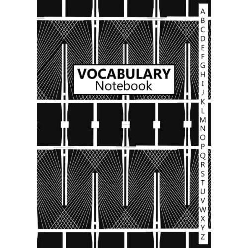 Vocabulary Notebook 3 Columns: Foreign Language Learning Book With A-Z Tabs Printed, A5 Size, Black Cover