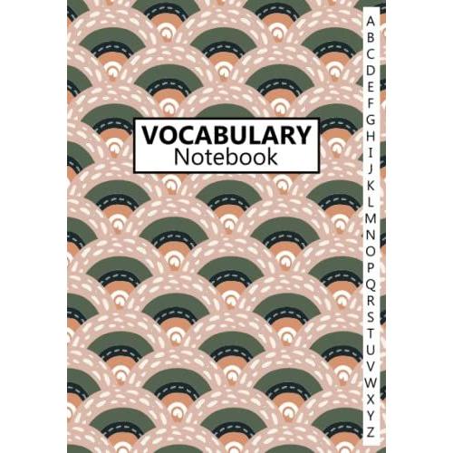 Vocabulary Notebook 3 Columns: Foreign Language Learning Book With A-Z Tabs Printed, A5 Size, Pink Cover