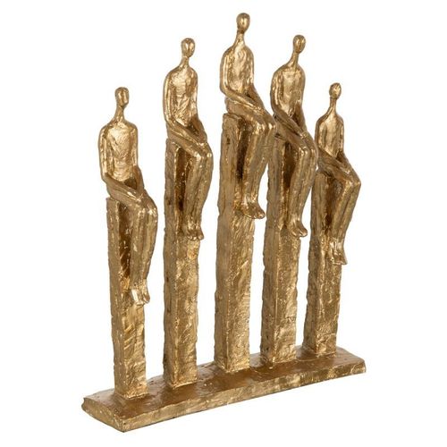 Paris Prix - 5 Personnages Sur Pied Déco "adole" 40cm Or