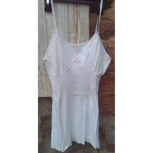 Vintage - Chemise De Jour - A Bretelles - En Coton - Taille 38