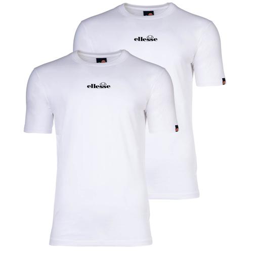 Ellesse Homme T-Shirt, Ollio, Pack De 2 - Haut, Coton, Col Rond, Court, Logo, Unicolore Noir 2xl (Xx-Large)