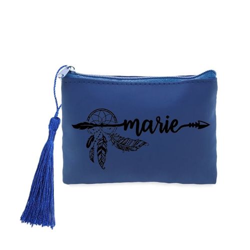 Porte monnaie et cles bleu prenom 6 dreamcatcher