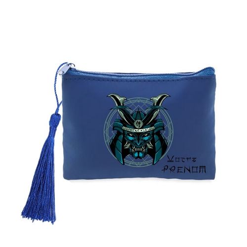 Porte monnaie et cles bleu samourai bleu personnalisable